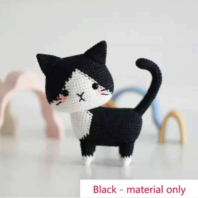 Beginners Handmade Crochet Diy Cat Material Bag Unpack Boredom By Hand Knitting Diy Wool Crochet Cute Cat Pendant Keychain