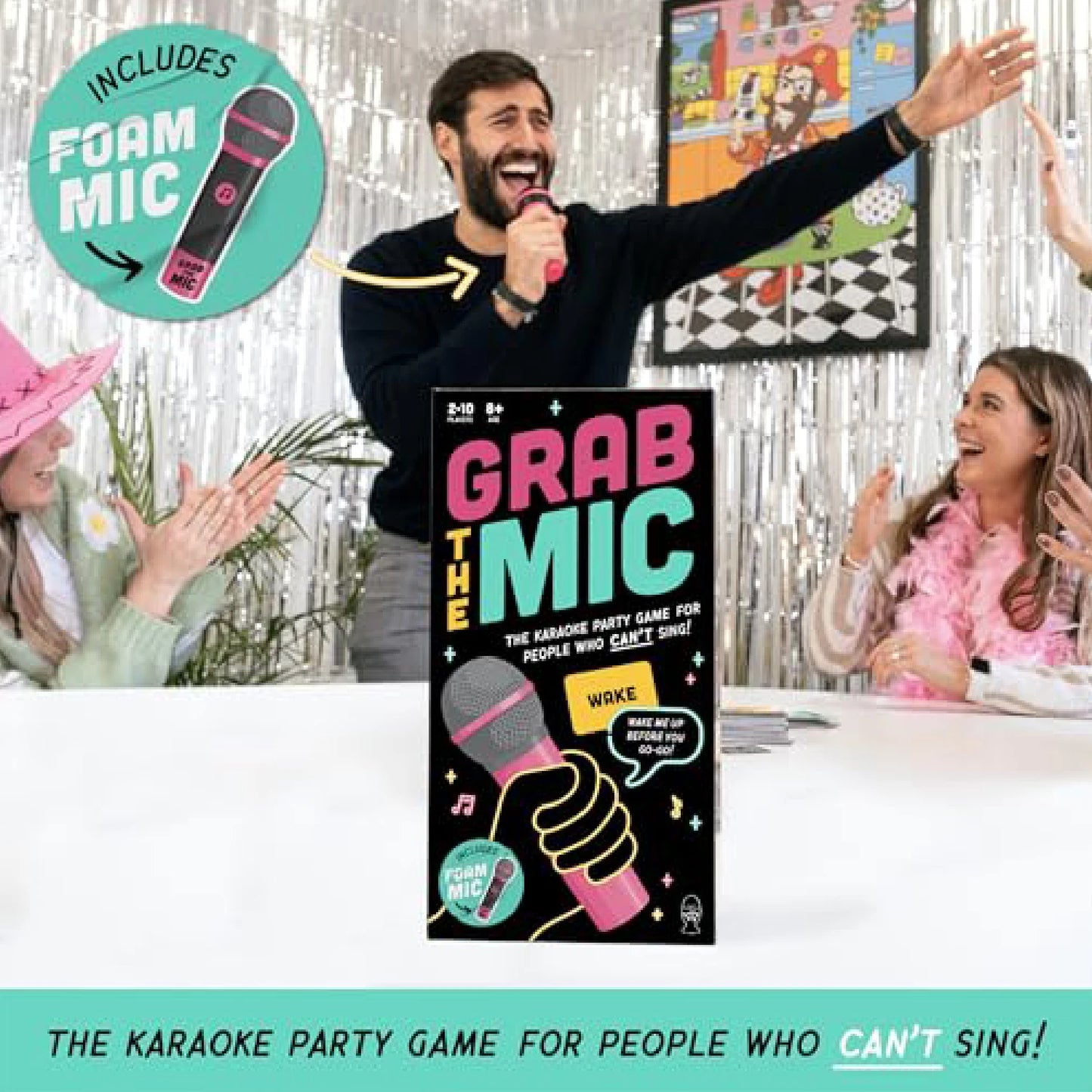 Lucky Egg Exciting Grab The Mic The Family Karaoke Game 2-10 Players Board Game for Bad Singers - 250 Lyric Cards Valentines Gift