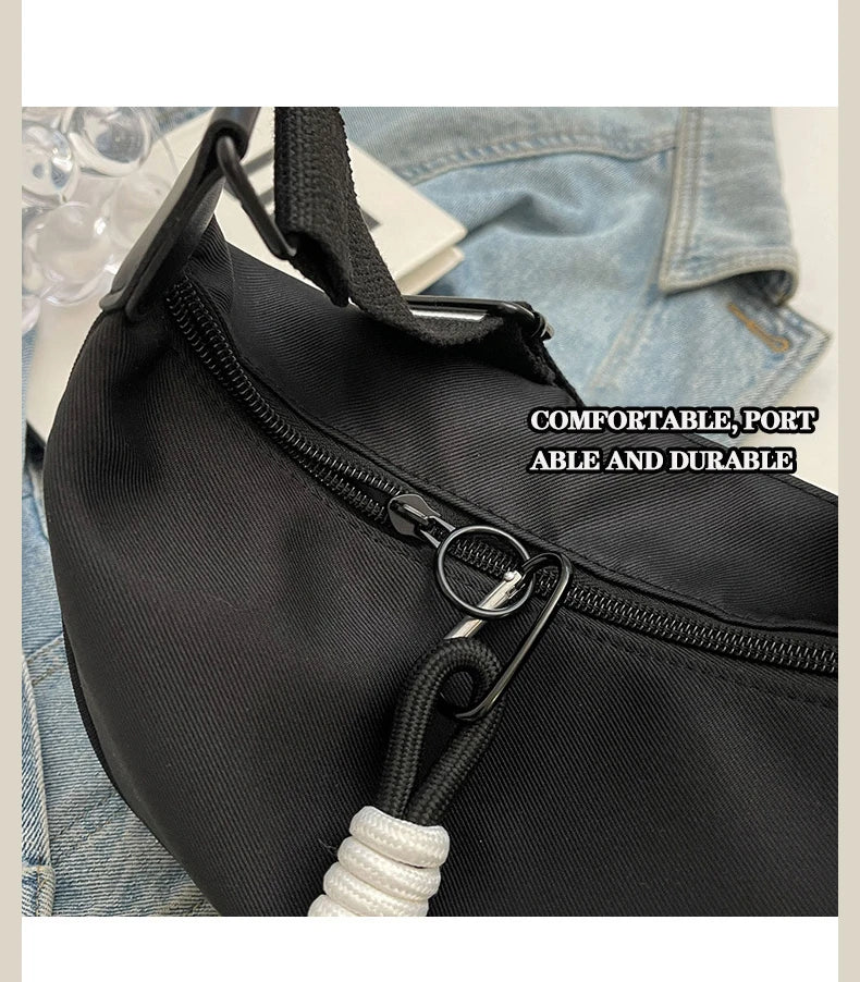 Nylon Hobos Crossbody Bags Solid Casual Zipper Women's Bags 2024 Fashion High Capacity Solid Color Single Shoulder Totes Bag