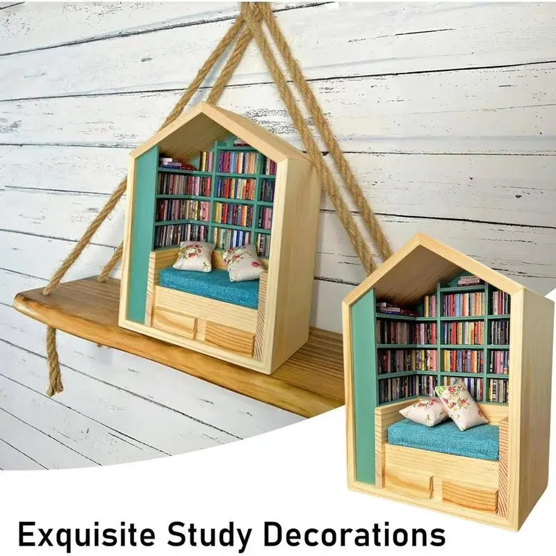 Anxiety Bookroom Shake Away Your Anxiety Bookshelf Toy Books Decor Set Unique Stress Reliever Bookroom Miniature Bookshelf