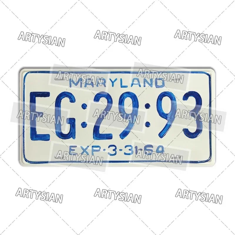 US Metal Plaque Retro Truck Number Plate Mississippi West Virginia Maine Illinois Idaho Iowa Pennsylvania Decorative Metal Sign