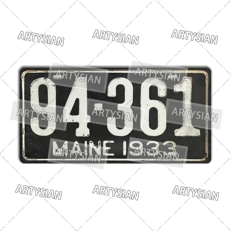 US Metal Plaque Retro Truck Number Plate Mississippi West Virginia Maine Illinois Idaho Iowa Pennsylvania Decorative Metal Sign