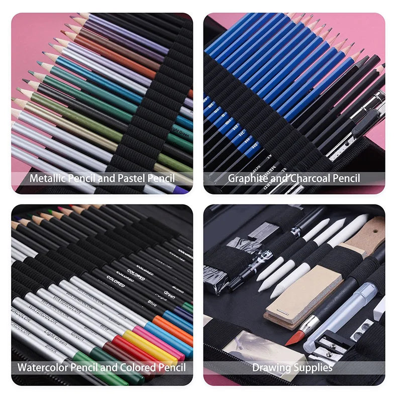 Sketching Pencil Set 70/83pcs Professional Drawing Kit Ideal for Drawing Blending Shading Artist Supplies for Kids Teens Adults