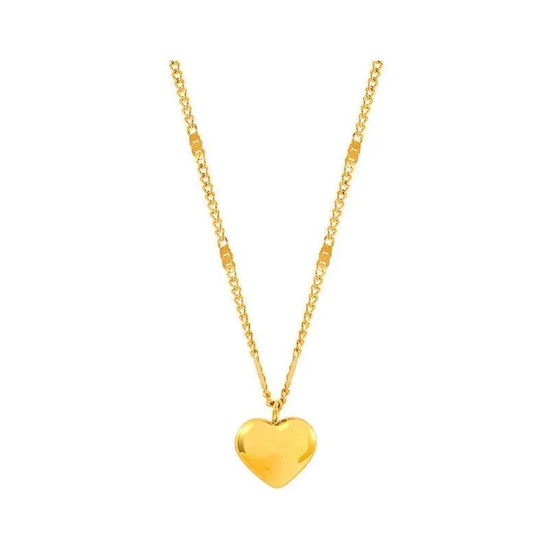 New Cross-border Couple Cavicle Chain Geometric Heart-shaped Light Luxury Temperament Simple Sweet Love Pendant Necklace Jewelry