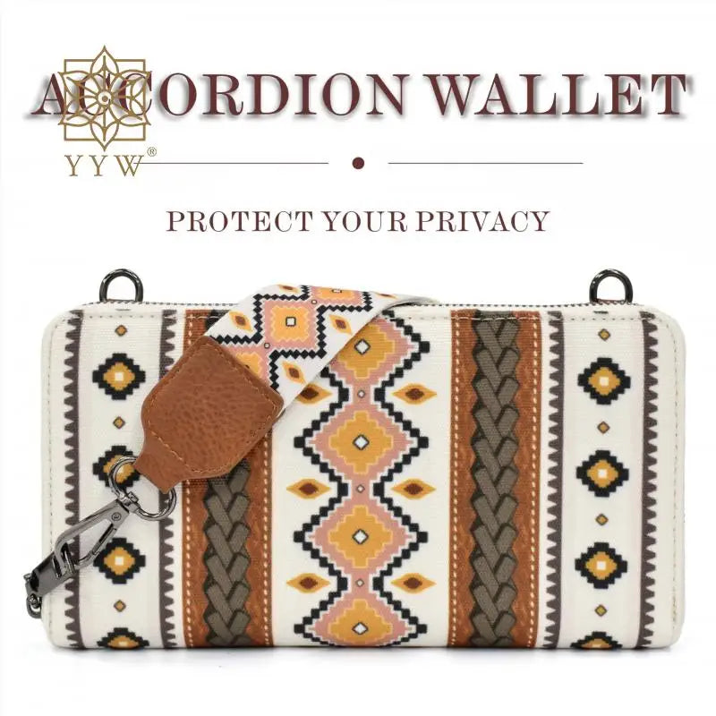 Cowgirls Wallet Purse Casual Women Western Aztec Clutch Wristlet Wallet with Credit Card Holder Envelope Bags Shoulder Handbag