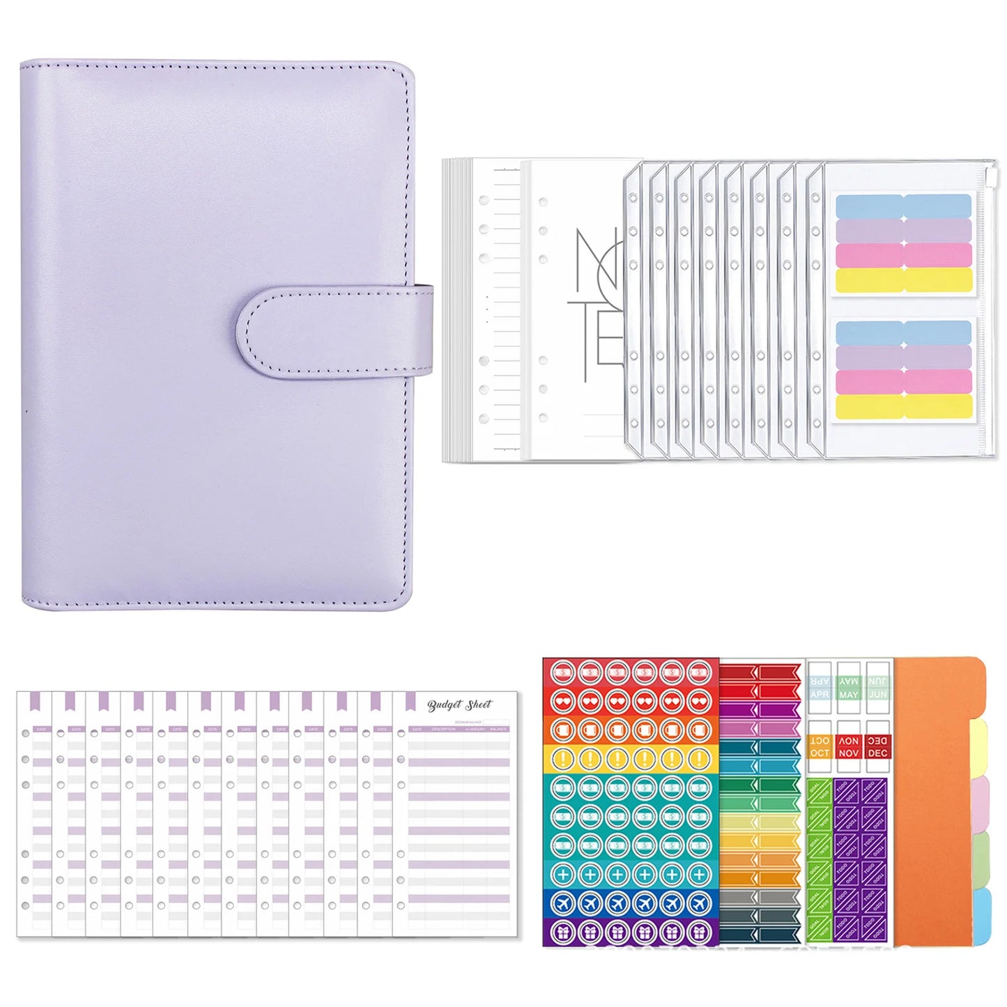 A6 Binder Budget Book A6 Cash Envelope Budget Binder Budget Planner Organizer With 6 Circle Binder Cover