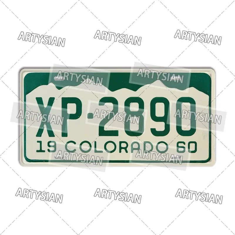 US Metal Plaque Retro Truck Number Plate Mississippi West Virginia Maine Illinois Idaho Iowa Pennsylvania Decorative Metal Sign