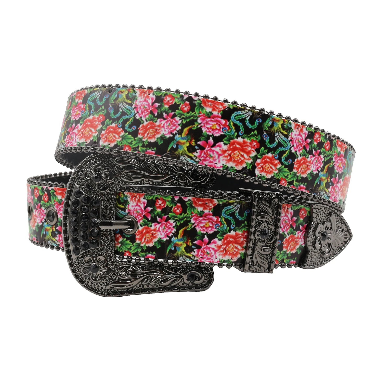 Printing  Rhinestone Western Belt Fashion Luxury Studded Belts for Men Strap Diamond White Belts Cowgirl Cowboy For Jeans