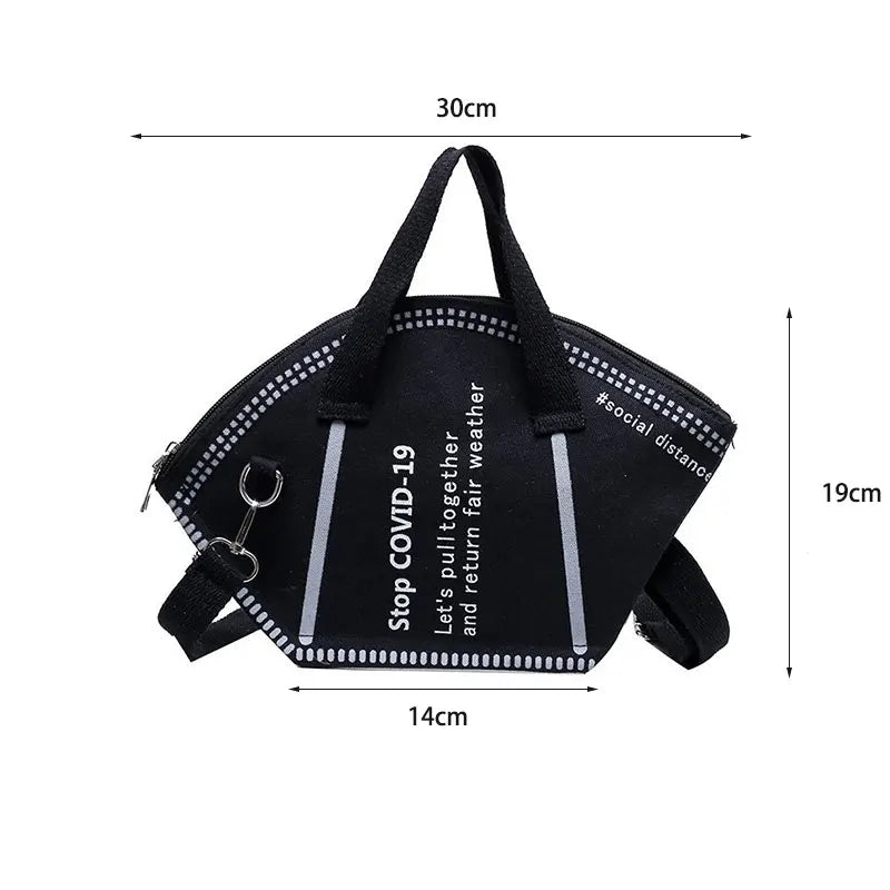 Mask Bag With Shoulder Strap Ladies Shopping Bags Unique Design Trendy Female Bags Money Storage Tote Size Small SizeL