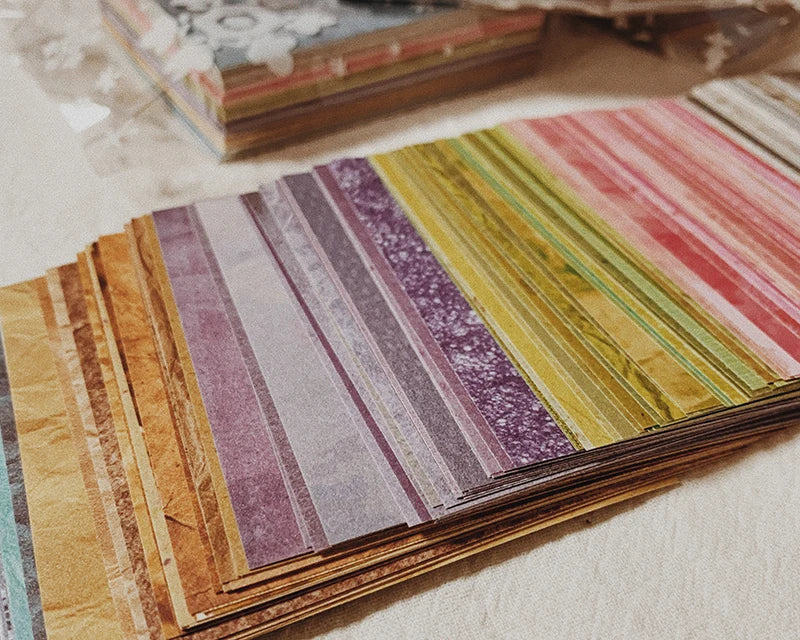 150 Pcs Rainbow Color Texture Background Craft Paper Collage Junk Journal Ephemera DIY Album Scrapbooking Material Paper Pack