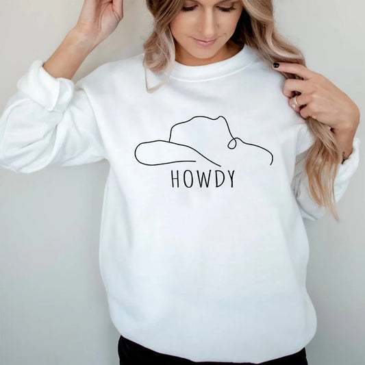 Fashion Cowgirl Style Christmas Gift Hoodies Howdy Hat Sweatshirt Country Western Shirts