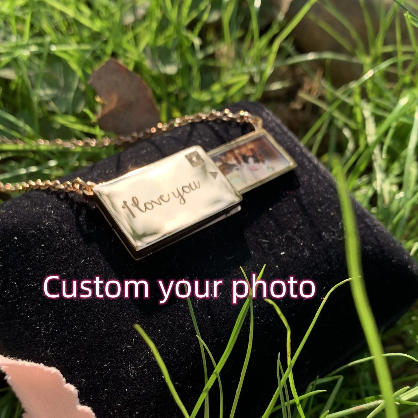 Stainless Custom Photo Message Envelope Necklace Pull-Out Envelope Pendant for Women Customized Name Jewelry Gift Mother's Day