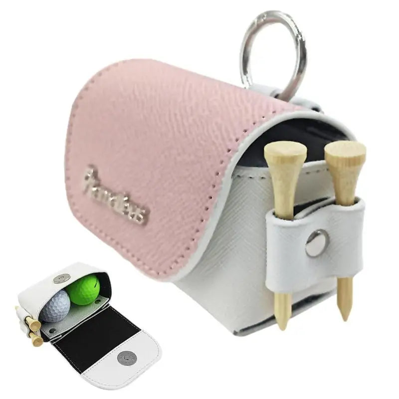 pink golf bag PU leather Golf Ball Pocket golf tees Pouch Hang on waist golf belt Portable Waist Storage Bag golf accessories