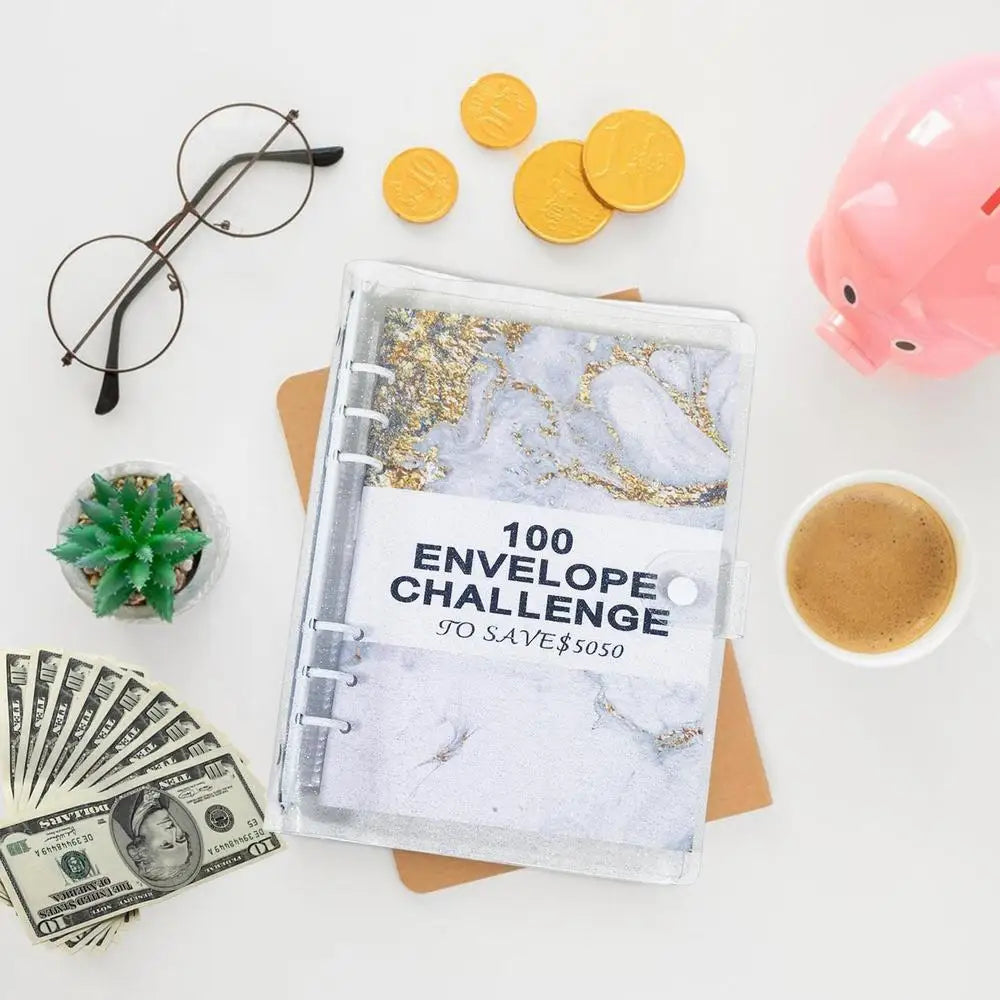 100 Envelopes Money Saving Challenge Budget Book Binder For 100-Days Cash Envelopes System Easy And Fun Way To Save 5 050