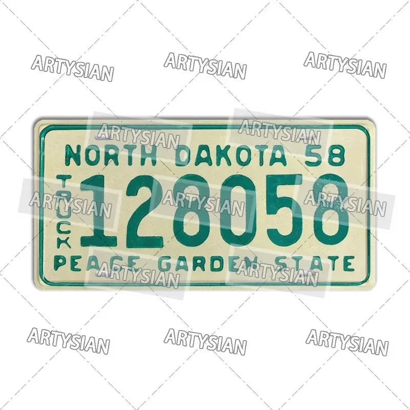 US Metal Plaque Retro Truck Number Plate Mississippi West Virginia Maine Illinois Idaho Iowa Pennsylvania Decorative Metal Sign