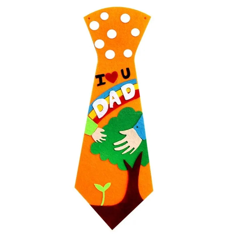 Kids DIY Ties Crafts Kindergarten Children Handmade Tie Educational Toys Fathers Day Birthday Gifts children Non Woven Clothing