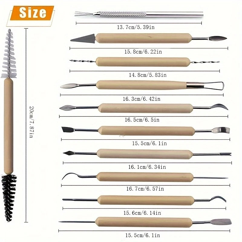 Clay Tools Kit Polymer Clay Tools Ceramics Clay Sculpting Air Dry Clay Tool Set for Pottery Craft Baking Carving Molding Shaping