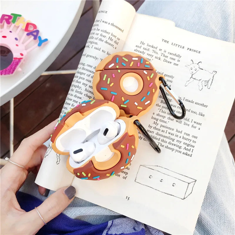 3D Donut Silicone Earphone Case For Airpods Pro Cute Cartoon Luxury Box Cover For Airpods 1/2 Headphone Case For Airpods 3 2021