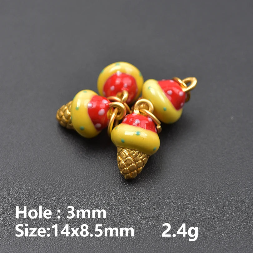 10Pcs/Lot Mix Styles Cute Sweets Candy Birthday Cake Charms Enamel Ice Cream Doughnut Breloques Jewelry Accessories Wholesale