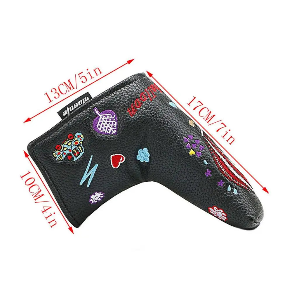 Magnetic PU Leather Golf Putter Headcover Reusable Iron Protector Short Eye-Catching Club Head Covers for Golf Accessories Valentines Gift