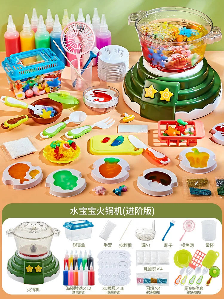 Magic Water Elf Kit with Hot Pot Machine DIY Fairy Handmade Cooking Pretend Play Toys Children festival birthday Kid gift Toy