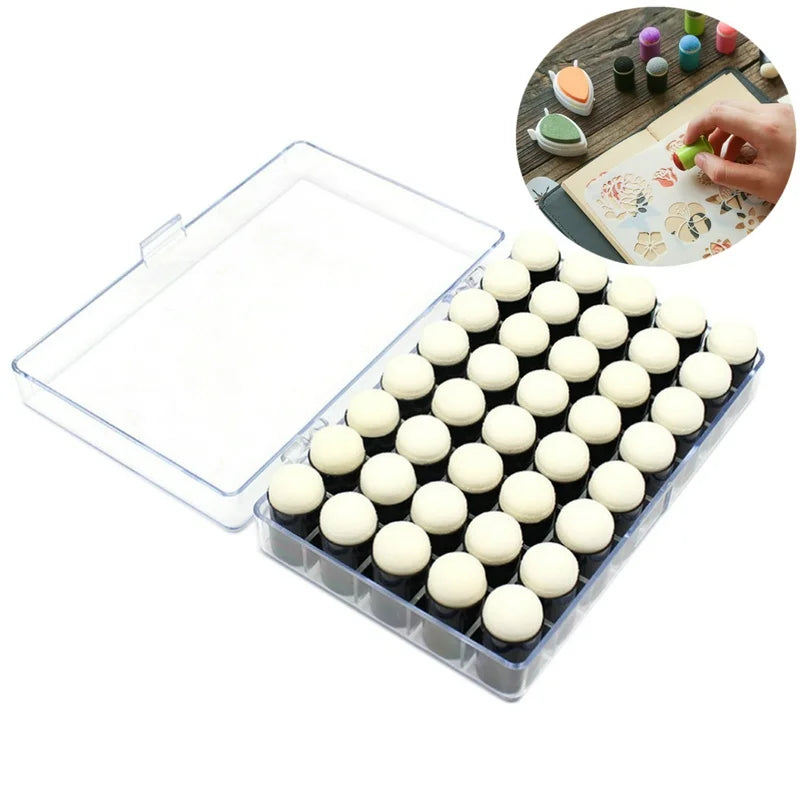 40Pcs/Set Child Finger Sponge Daubers Paint Ink Pads Stamping Brush Handmade DIY Craft Scrapbooking Painting Making Drawing Kit