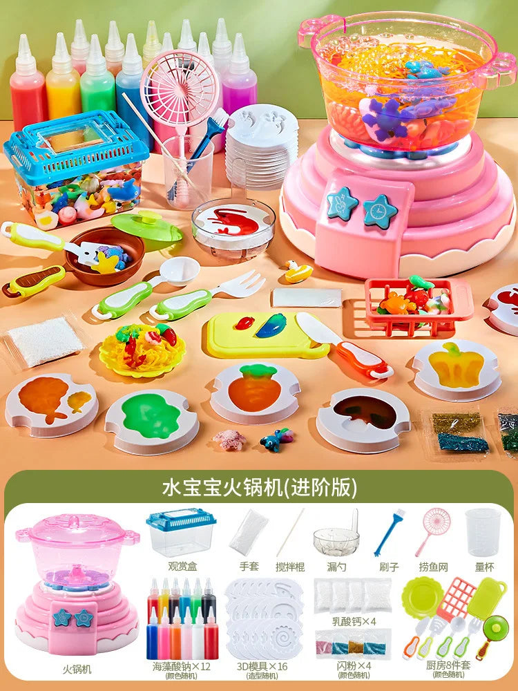 Magic Water Elf Kit with Hot Pot Machine DIY Fairy Handmade Cooking Pretend Play Toys Children festival birthday Kid gift Toy