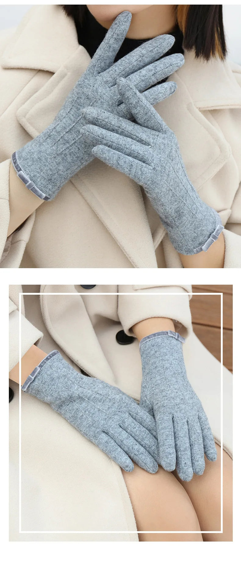 Women Cashmere Gloves Outdoor Fashion Touch Screen Gloves Autumn Winter Cute Furry Warm Mitts Full Finger Mittens Female Gloves