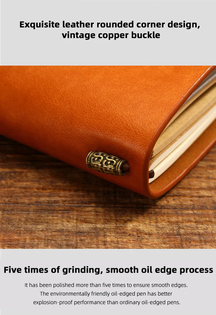 Retro Leather Strap Creative Hand Ledger Creative Multifunctional A6 Retro Portable Travel Loose-leaf Notepad Diary Notebook