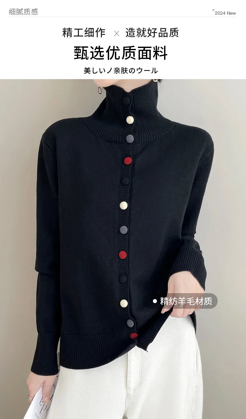 2024 New Cashmere Cardigan Women Long Sleeve Sweaters Cashmere Cardigan Autumn Winter Women  Knitwear Fashion Coat