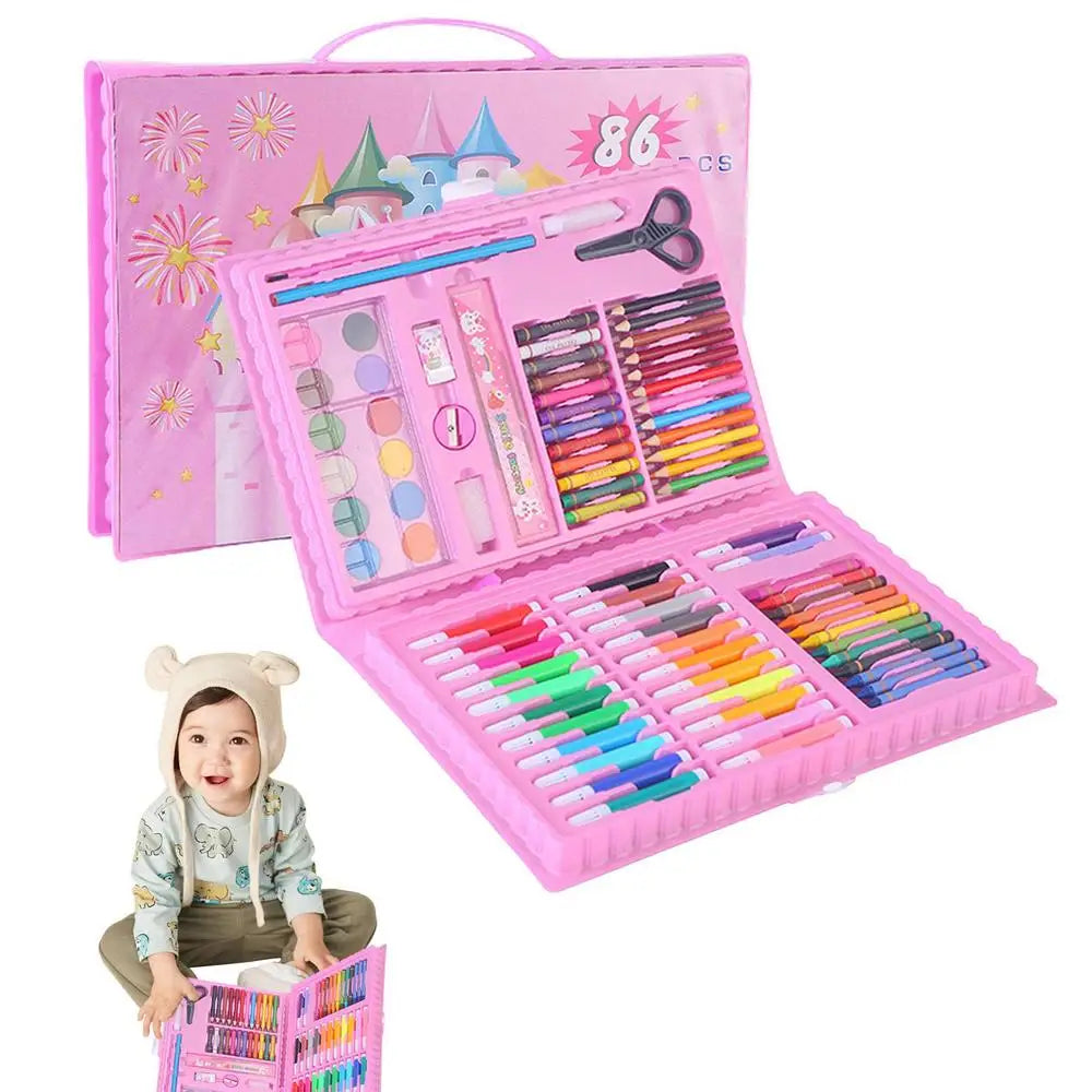 Children Drawing Set Art Painting Set Educational Toy Watercolor Pencil Crayon Color Set Drawing Board Doodle Supplies Kids Gift