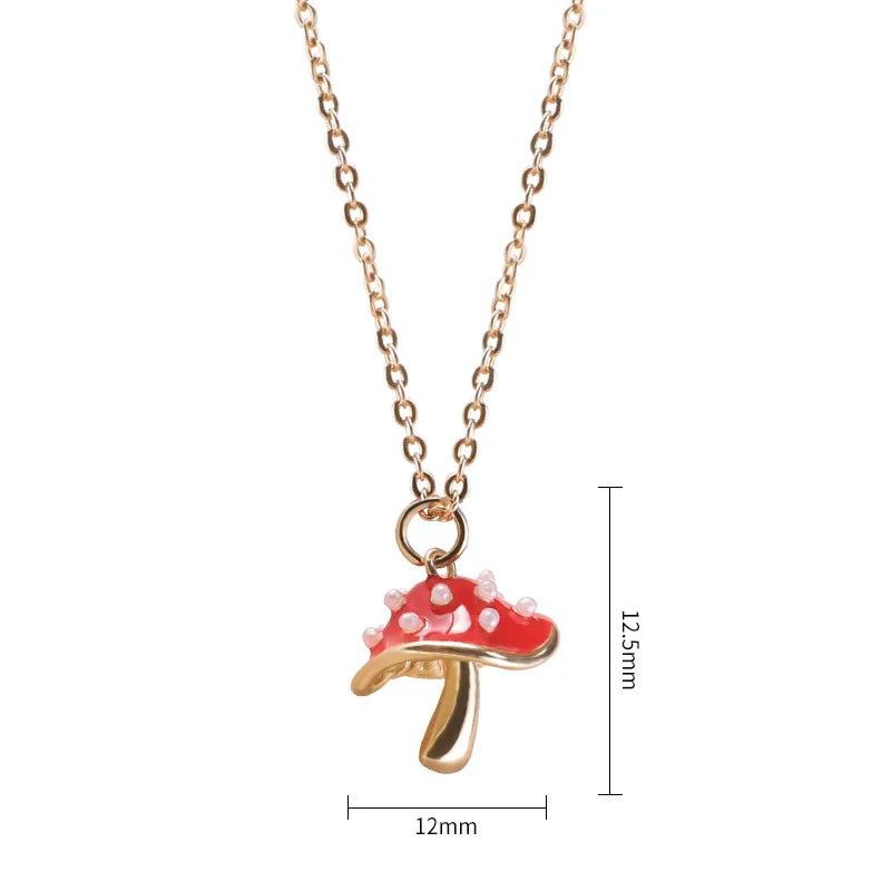 Makersland Unique Mushroom Necklace For Women Cute Mushroom Pendant Jewelry Gifts Fashion Chain Necklaces For Girls Wholesale