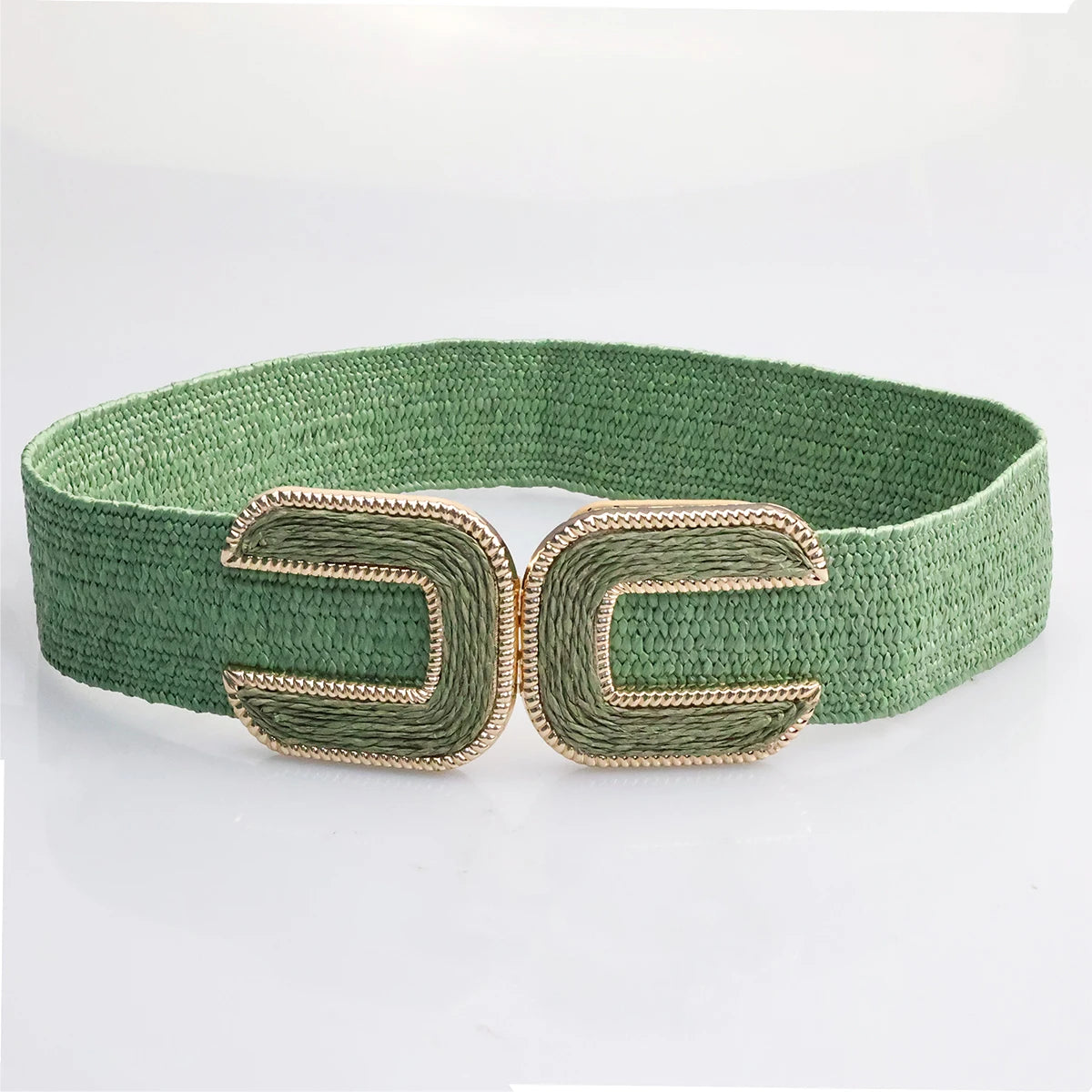 5cm Fashion Elastic Women's Belt PP Grass Woven Solid Color Elastic Belt for Women