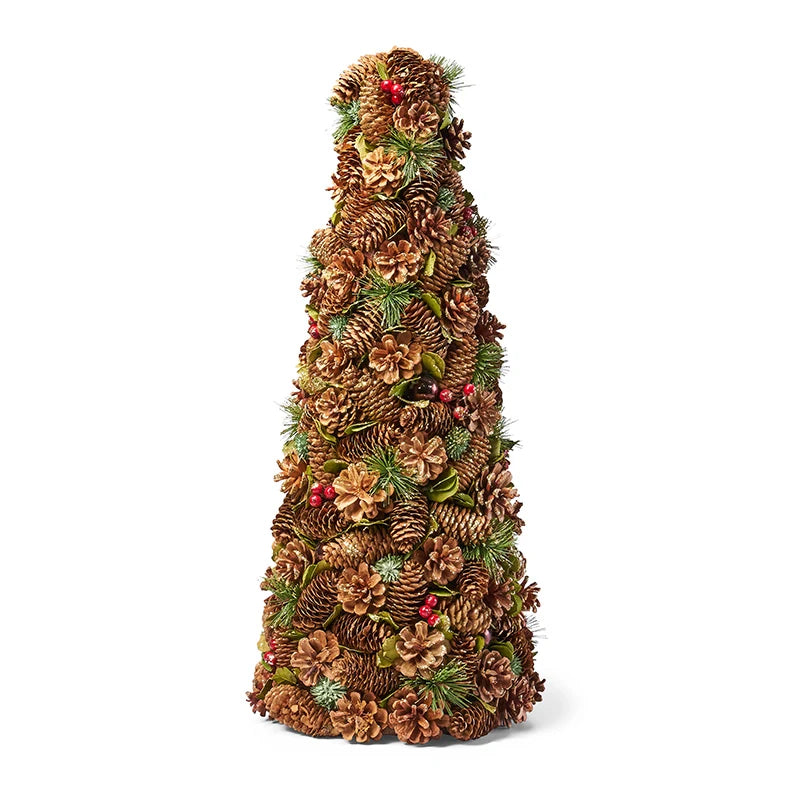 Tabletop PINE CONE TREE , Mini Tree with Pine Cone Ornaments for Home Desktop Xmas Tabletop Decoration