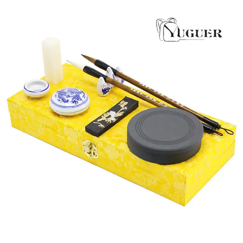 Writing Brush Ink Stick Felt, Water Writing Cloth, Ink Stone, Seal, Copybook Chinese Calligraphy Practice Stationery Writing Set