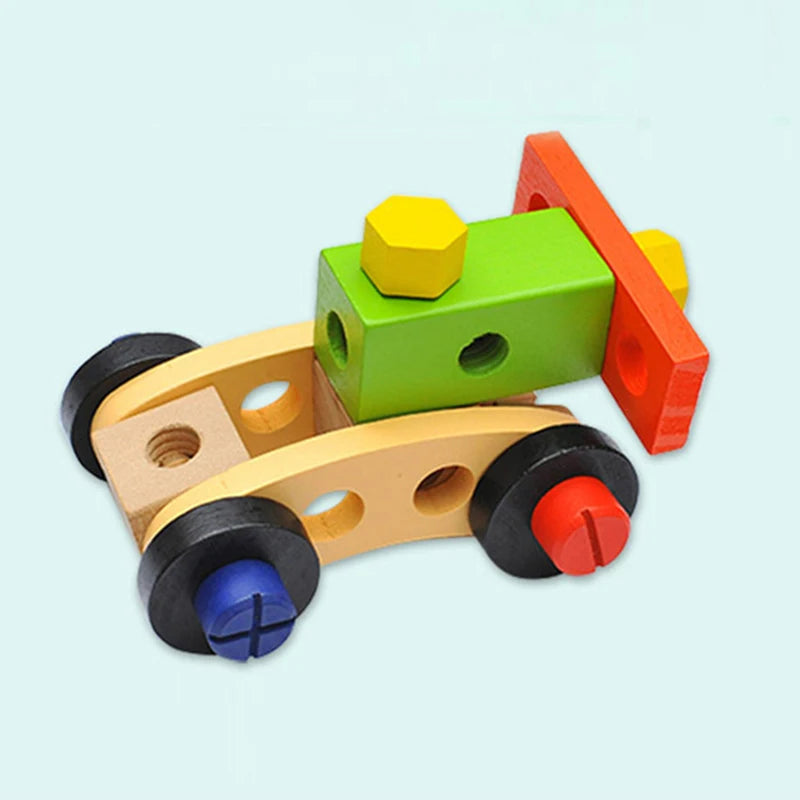 Educational Montessori Kids Toys Plastic Wooden Toolbox Pretend Play Set Children Nut Screw Assembly Simulation Carpenter Tool