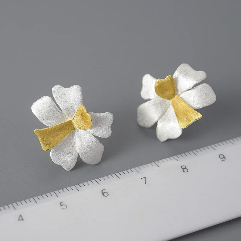 Lotus Fun Exquisite Unusual Flower Wedding Stud Earrings for Women Gift Real 925 Sterling Silver Luxury Quality Fine Jewelry