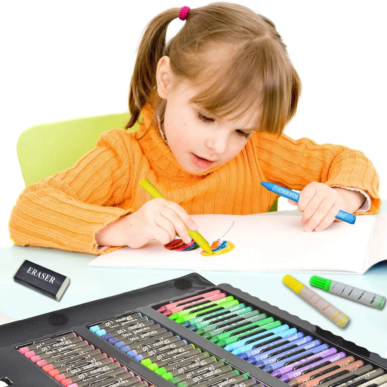 150-208 Pcs Art Set Watercolor Markers Crayons Water Pen Drawing Set Artist Painting Tools For Boys Girls Birthday Gifts