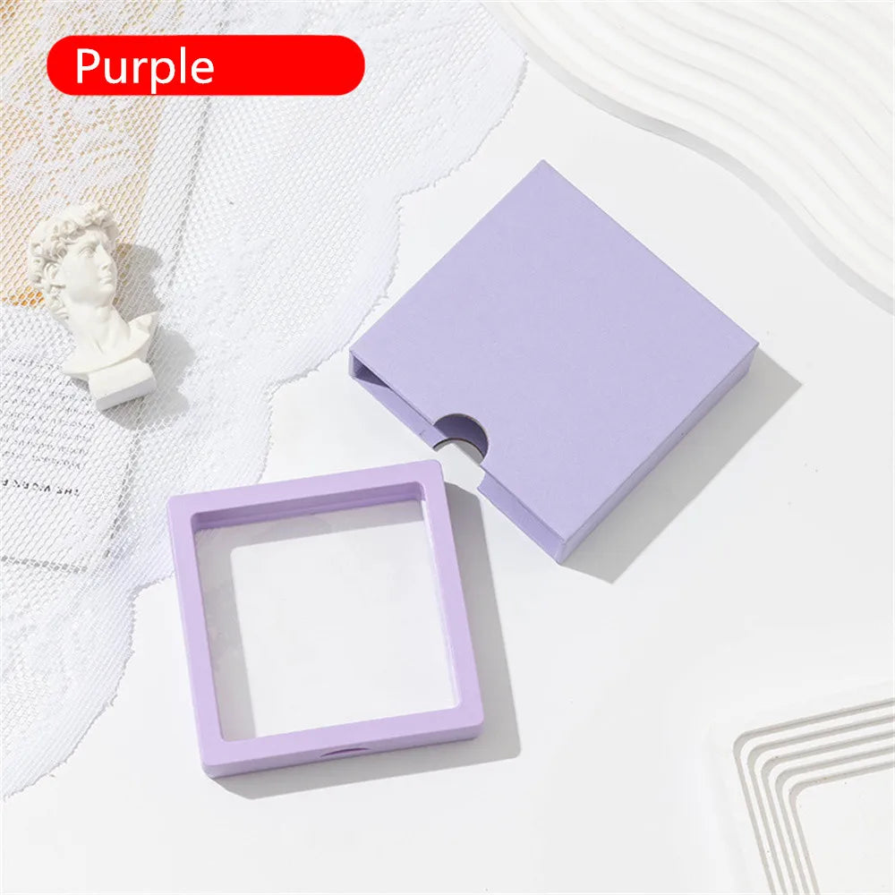 Colorful 3D Floating Frame Shadow Box Jewelry Display Boxes Bracelet Necklace Ring Pendant Holder Case Packaging Drawer Gift