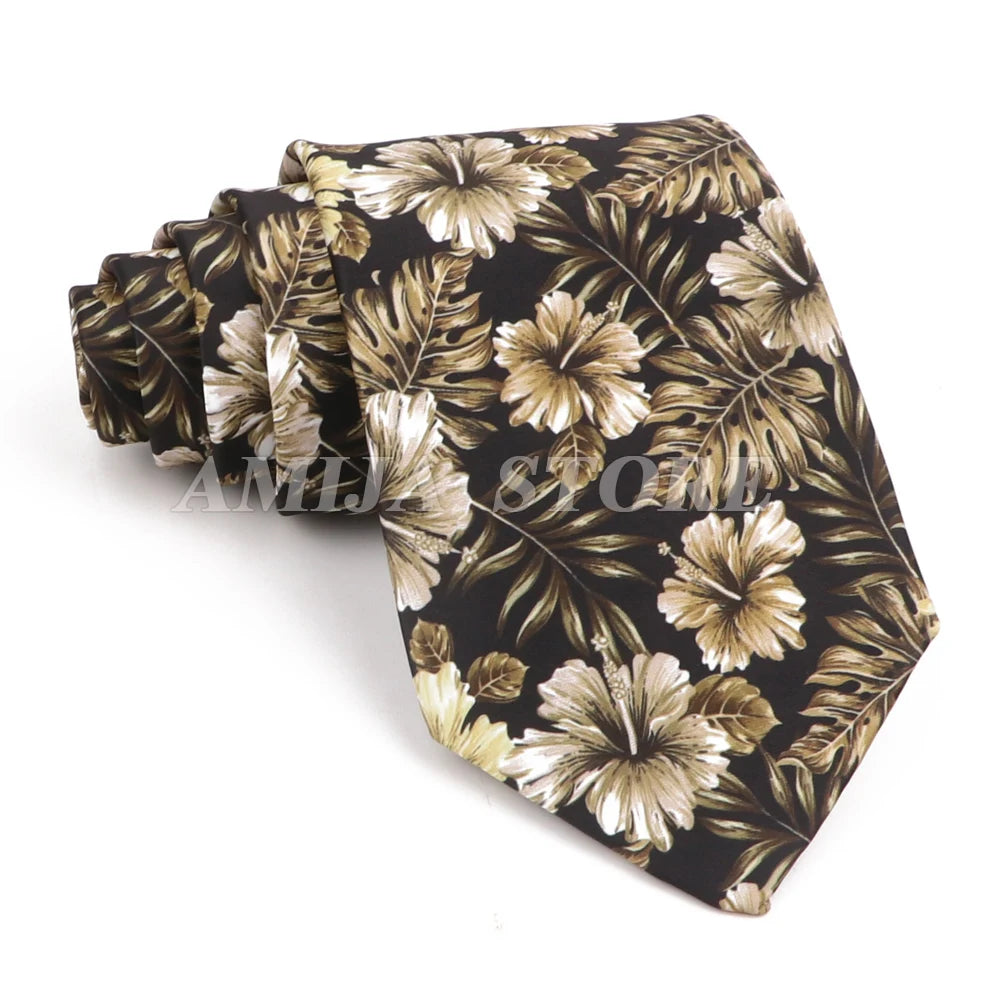 Vintage Imitation Silk Ties Men's Fashion 8cm Graffiti Painting Floral Necktie For Men Wedding Business Soft Printing Tie Wed Gi