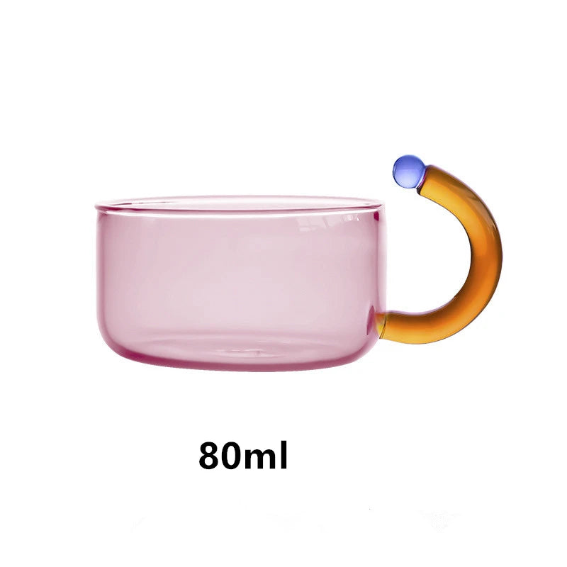 Contrasting Colour Tea pot Colorful Glass Tea water Separation Filtration Teapot Tea cup set Creative Drinkware Teakettle