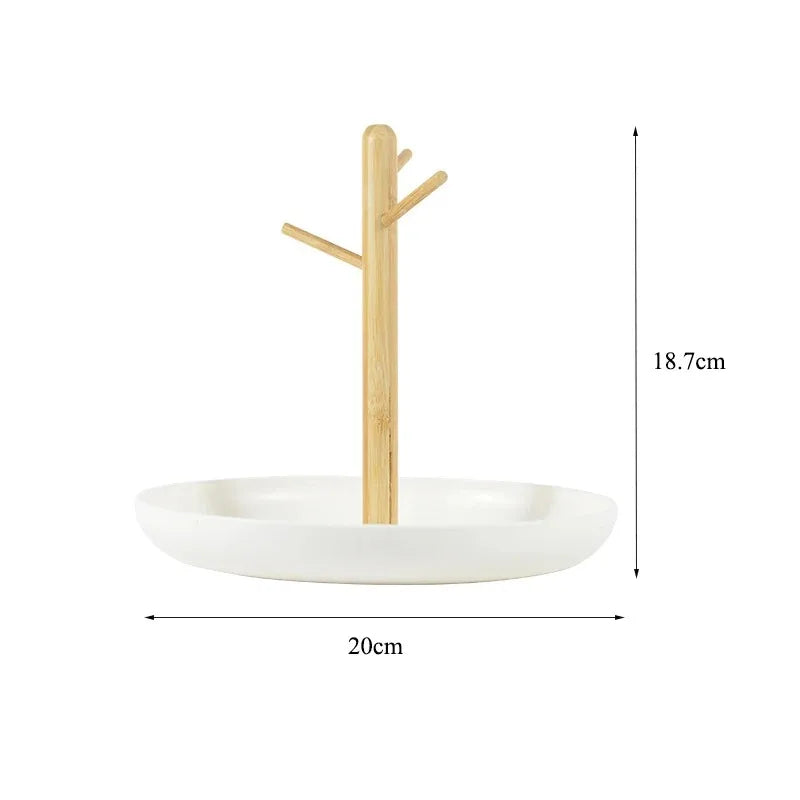 New Nordic Bamboo Tree Branch Storage Tray Living Room Desktop Key Hanger Jewelry Display Frame