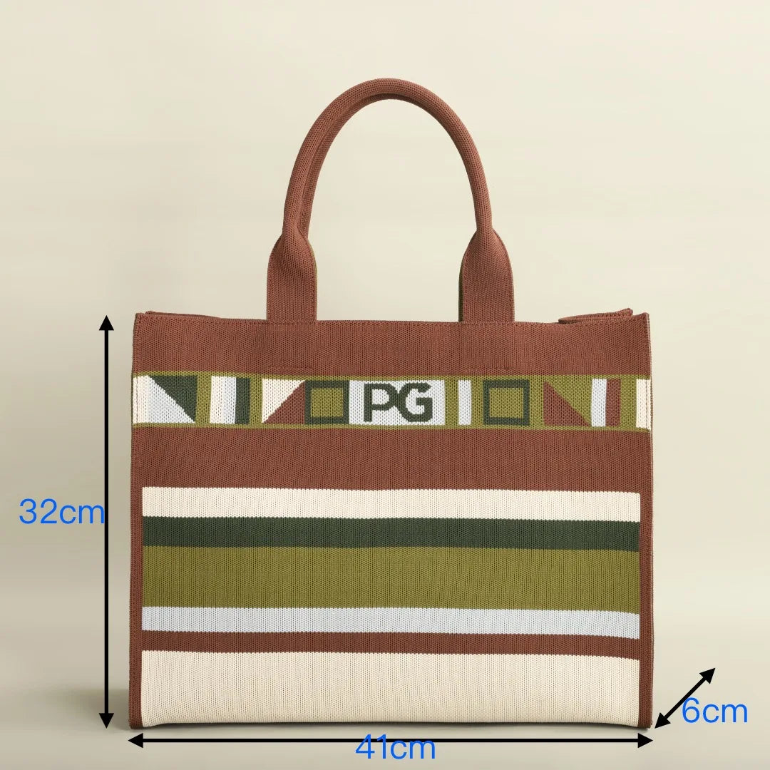 PG PATSY GARIS Unique style design shopping colorful striped handbag fashion shoulder bag