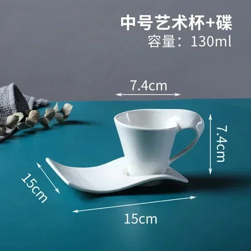 European Ceramic Mug Espresso Coffee Cup with spoon Dish Western Restaurant Hotel Coffee Cup Kitchen Supplies Drinking Utensils