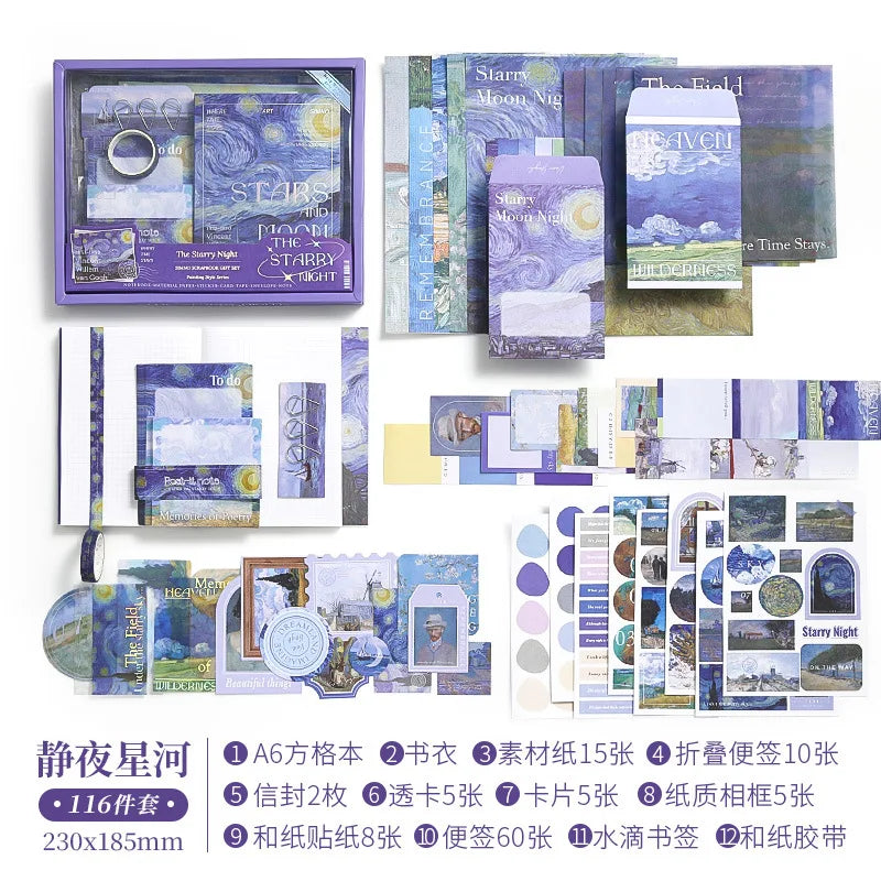 Scrapbooking Set Minimalist Gift Box Set Scrapbooking Supplies Mo Nuan Series Notebook Craft Supplies Journaling Material