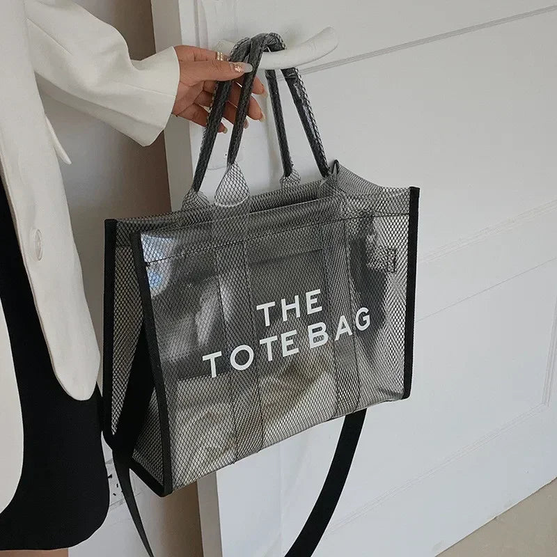 Summer The Tote Bags for Women Brand Designer Luxury Clear Beach Bag Ladies Pink Handbag Big Shopping Crossbody Totebag Hand Bag