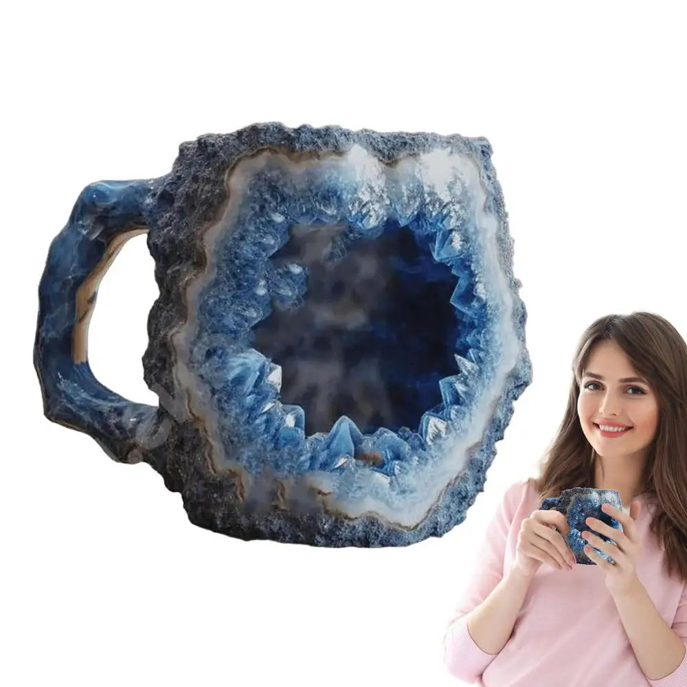 Resin Tea Cup Imitation Crystal Look Agate Crystal Texture Coffee Mug Agate Texture Hot Cold Water Cup For Boys Girls