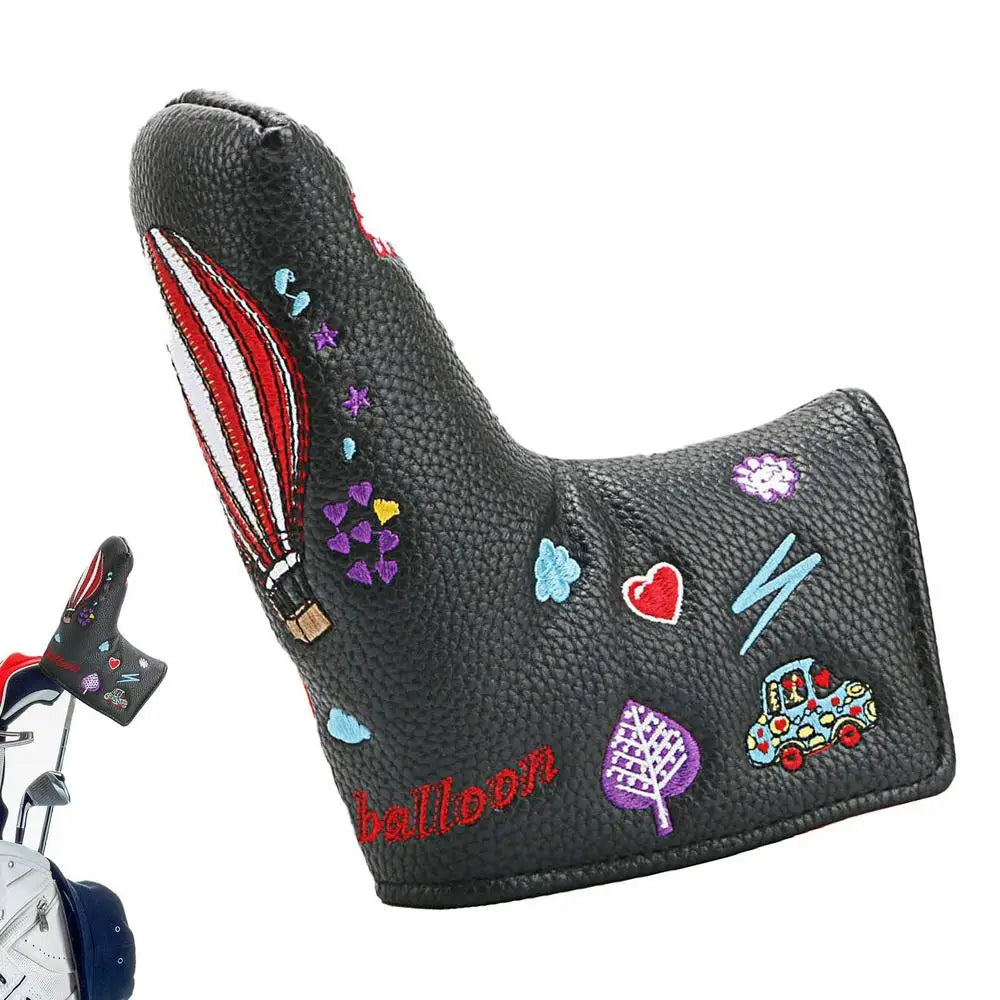 Magnetic PU Leather Golf Putter Headcover Reusable Iron Protector Short Eye-Catching Club Head Covers for Golf Accessories Valentines Gift