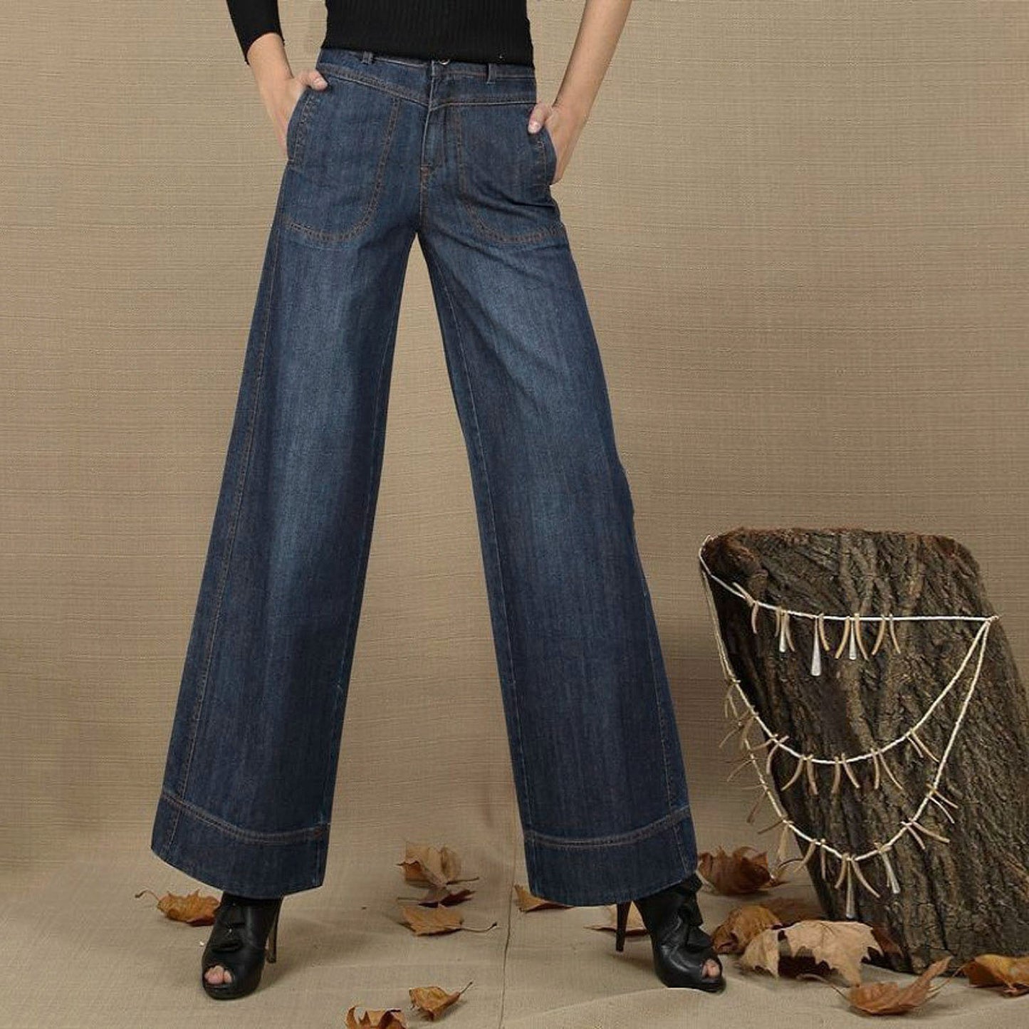 Y2k Vintage Pantalones Women'S Shaping Straight Leg Stretch Pants Seam Front Wide Leg Jeans Korean Streetwear Retro Trousers