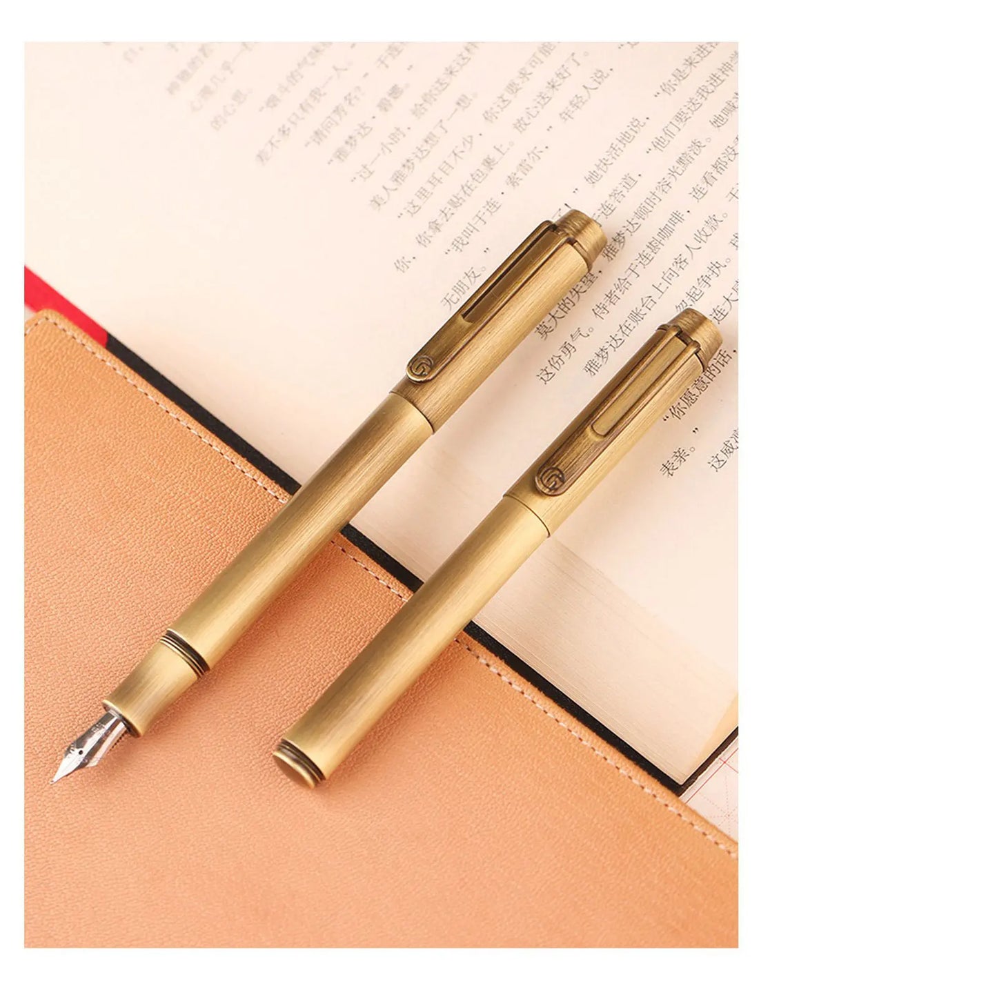 New Vintage fountain Pens Brushed Bronze pen Small Extra Fine nibs business office Writing school Pocket Pens